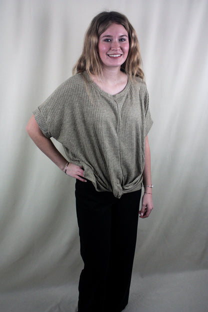 Twist Front Top - Olive