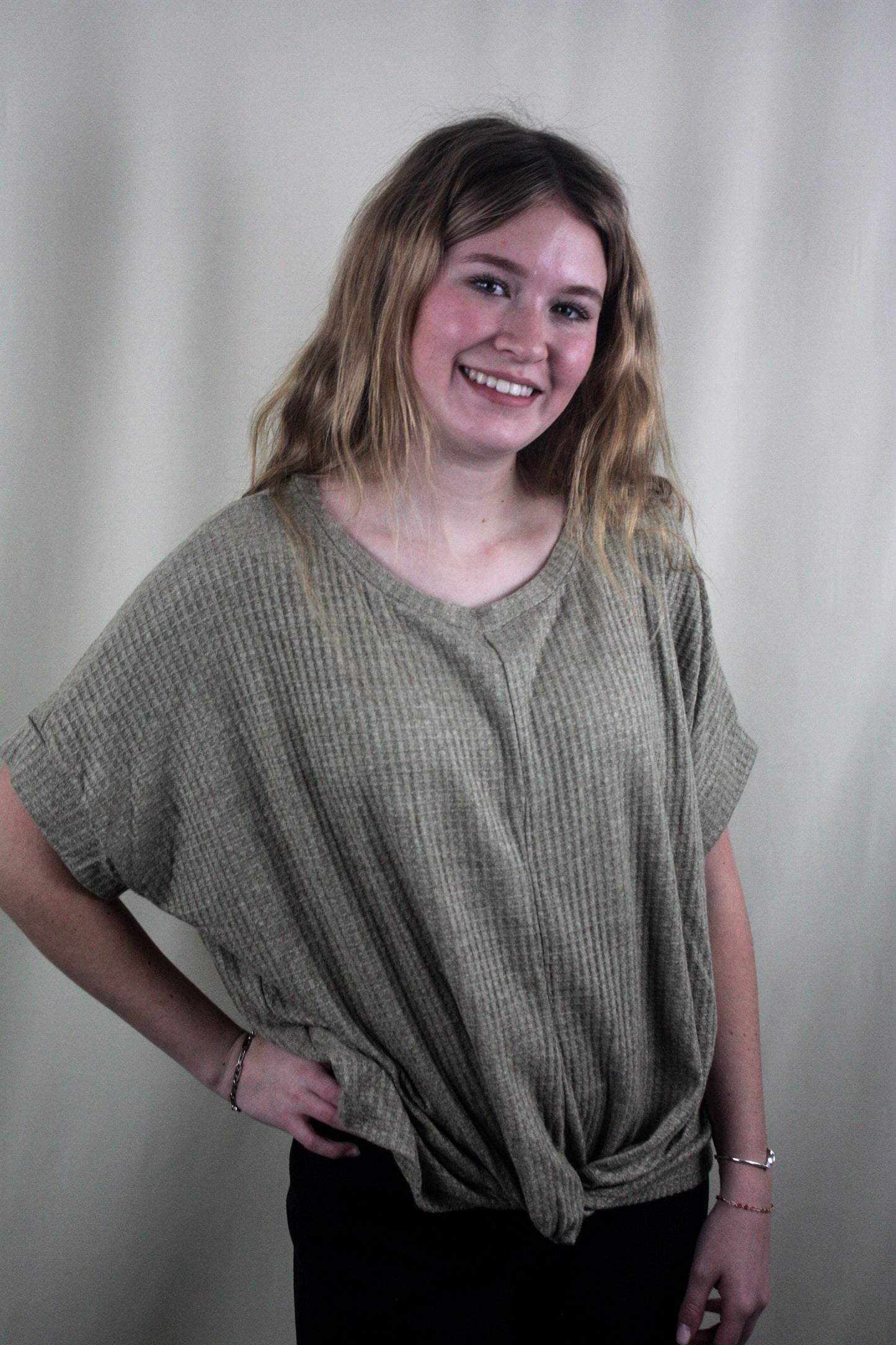 Twist Front Top - Olive