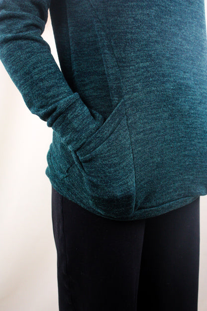 Front Pocket Long Sleeve Top - Hunter Green