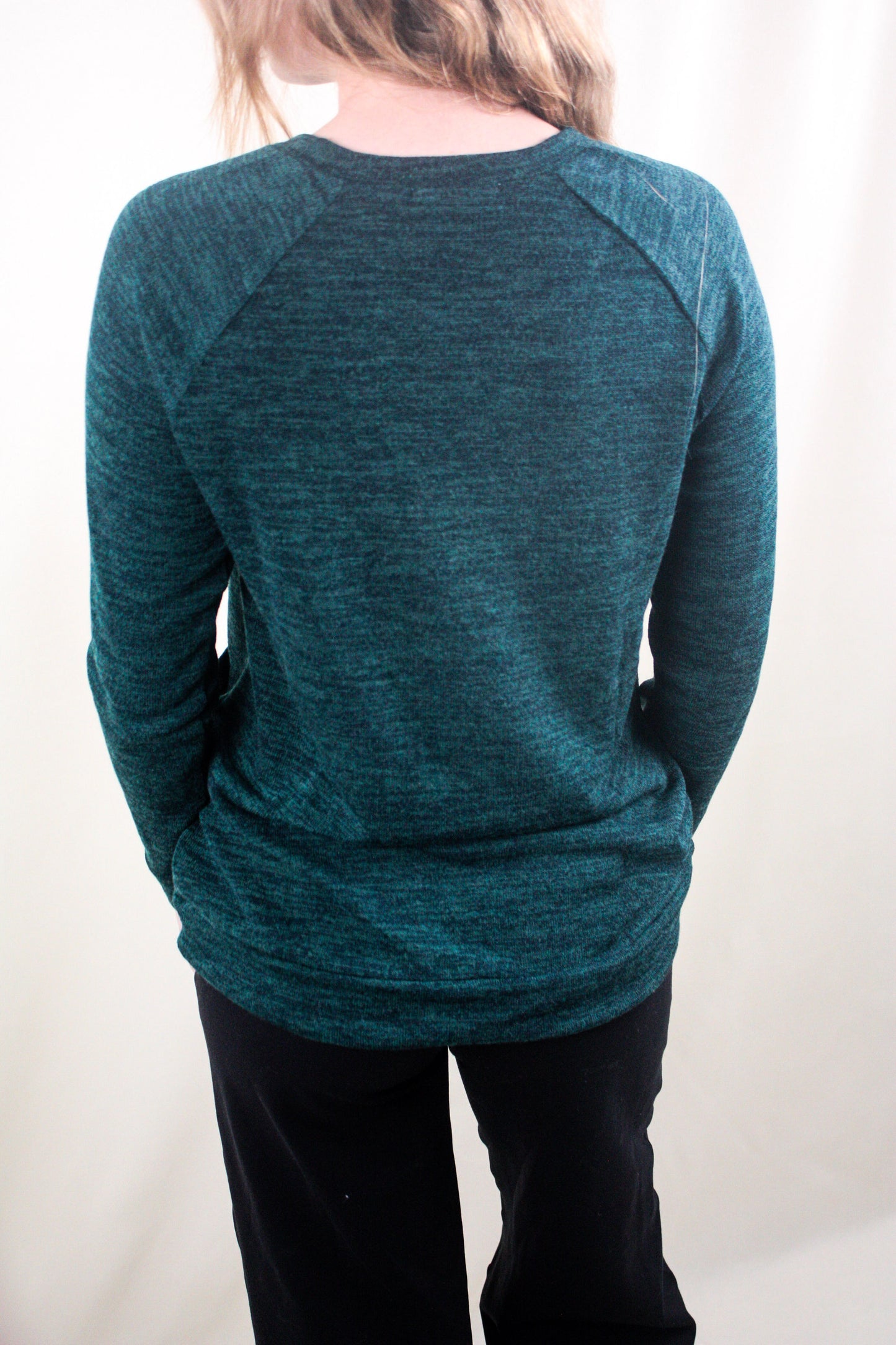 Front Pocket Long Sleeve Top - Hunter Green