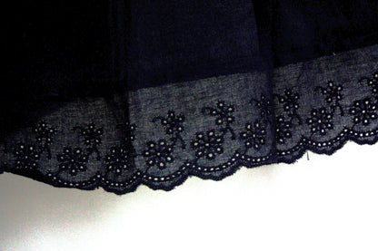 Tiered Maxi Skirt with Lace Trim - Black