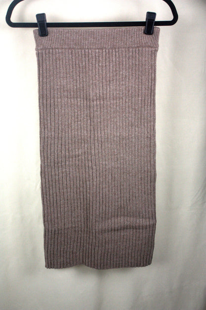 Ribbed Midi Skirt - Taupe