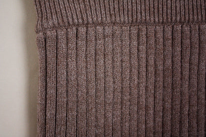 Ribbed Midi Skirt - Taupe