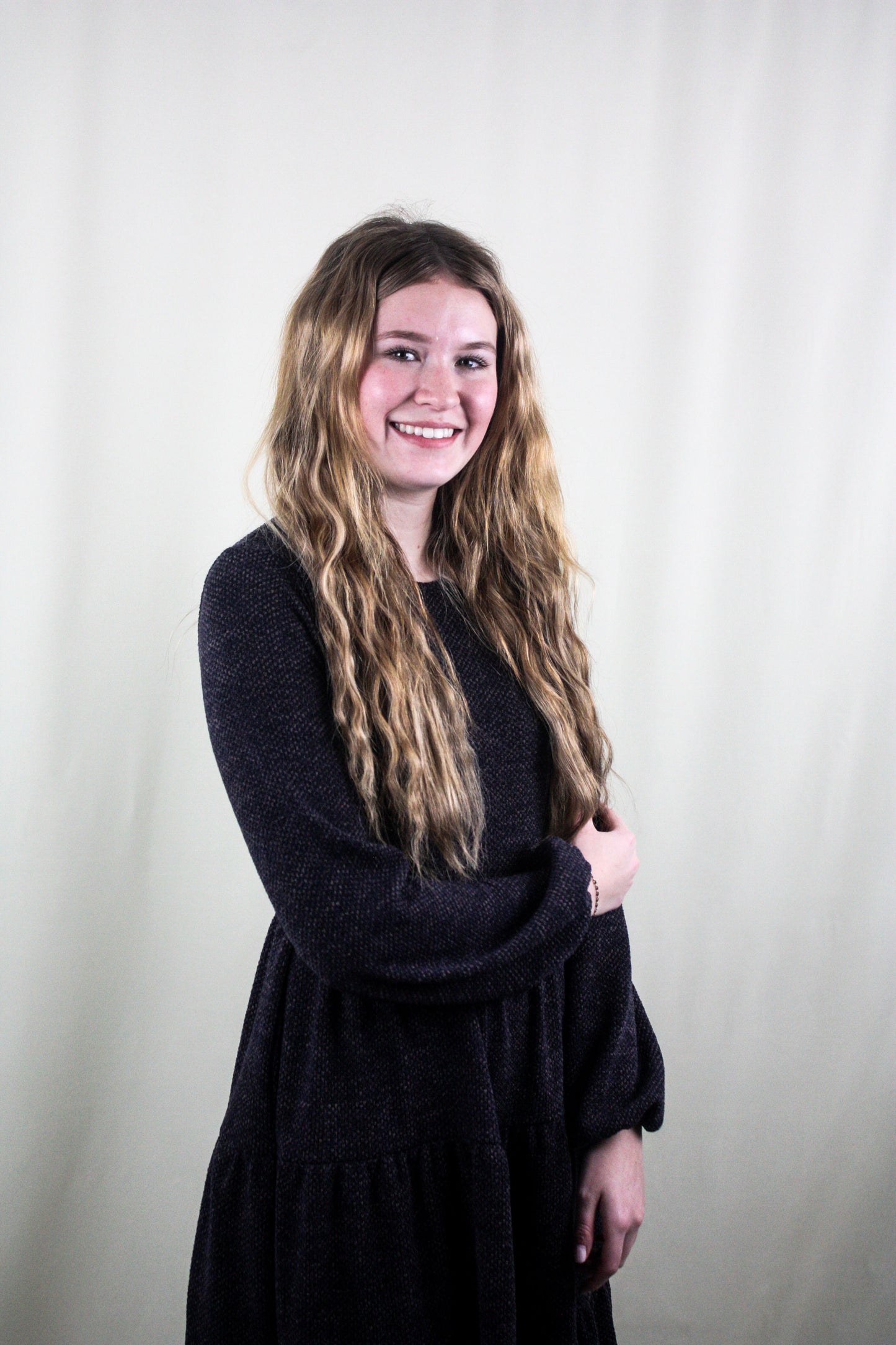 Puff Sleeve Tiered Dress - Charcoal