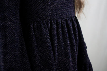 Puff Sleeve Tiered Dress - Charcoal