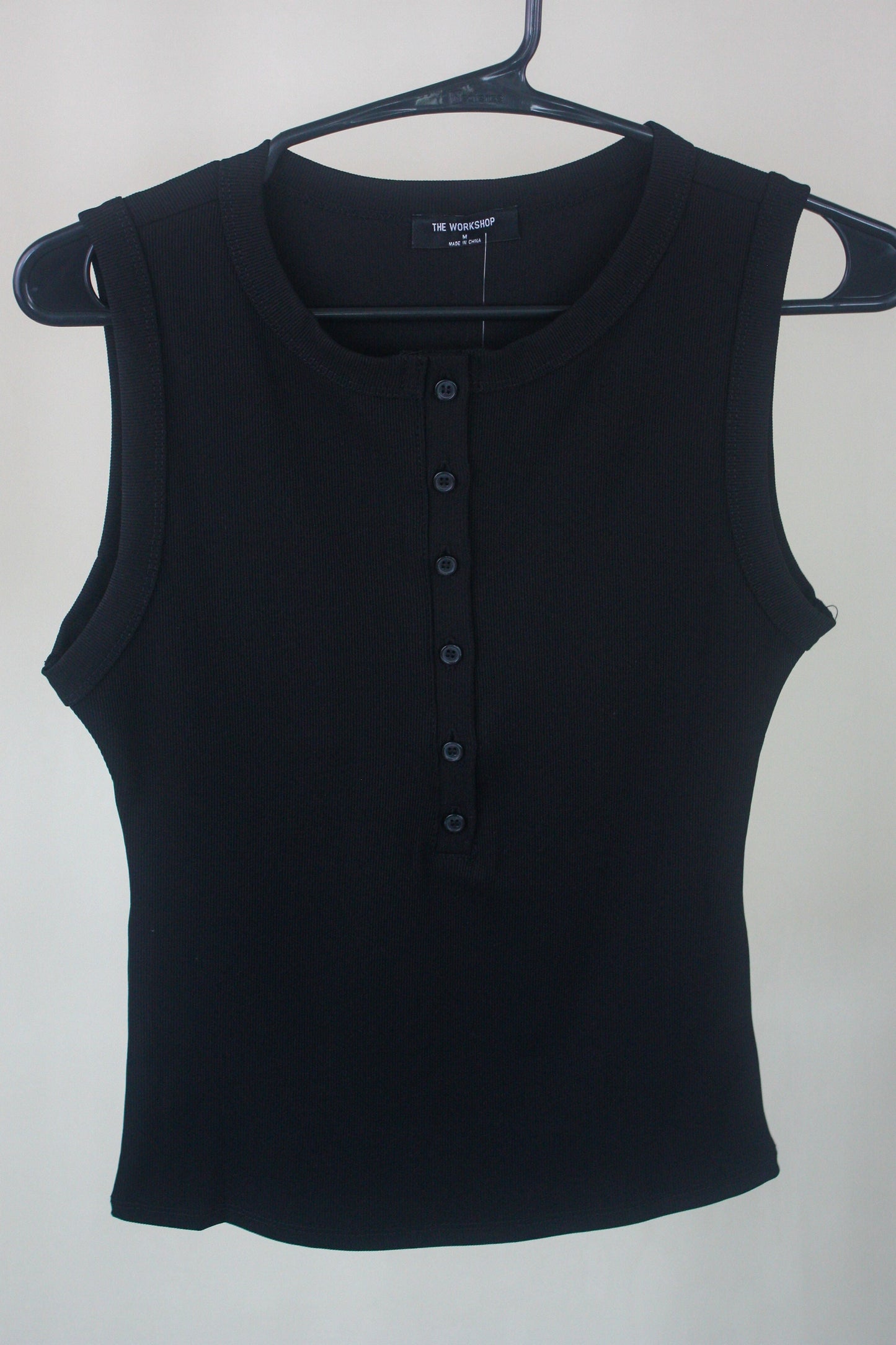 Sleeveless Henley Knit Tank