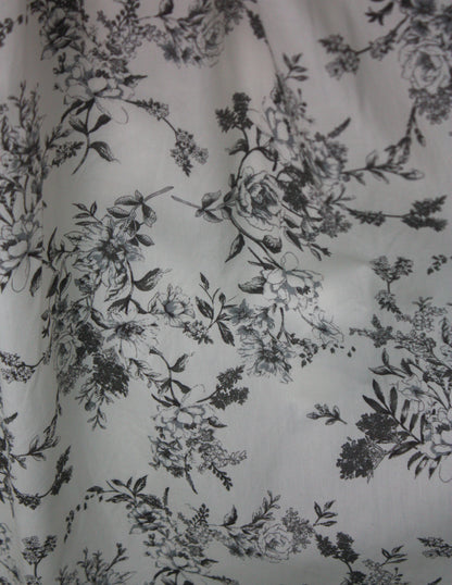 Floral Toile Pleated Maxi Skirt - Black Multi